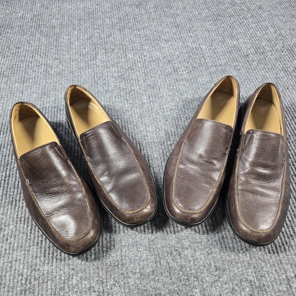 Cole Haan Shoes‎ Size 12 Brown Dalton Leather Slip On Loafers C12080 LOT OF 2 - Picture 1 of 16